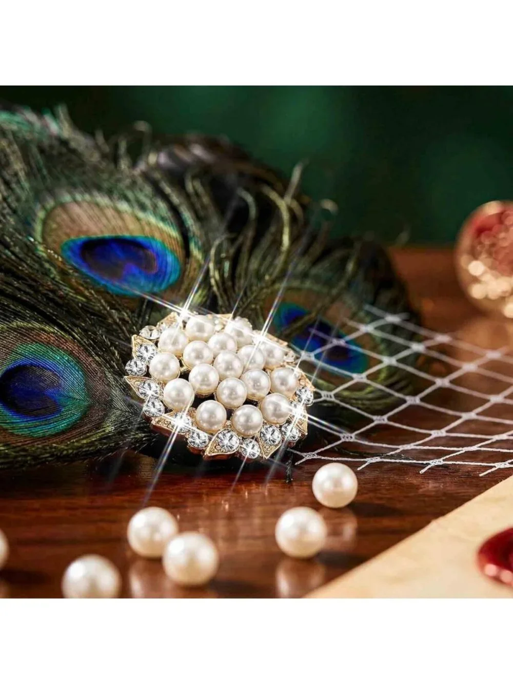 Elegant Peacock Feather Fascinator Hair Clip | 1920s Flapper Headpiece & Gatsby